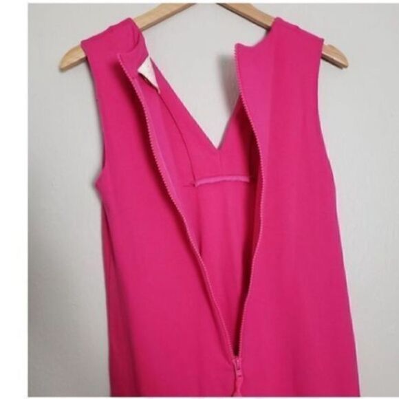 Kate Spade Women’s Size 2 Keri Shift Mini Dress Pink Ponte Stretch Split Neck - Picture 8 of 12